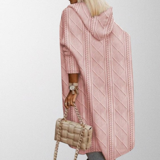 Olivia - Cardigan con Cappuccio di Lunghezza Estesa