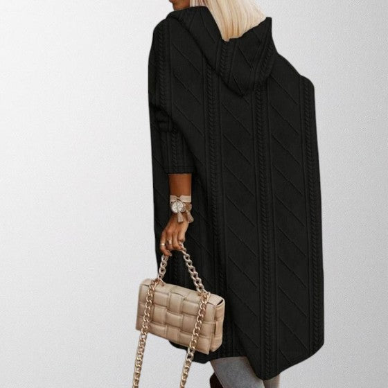 Olivia - Cardigan con Cappuccio di Lunghezza Estesa