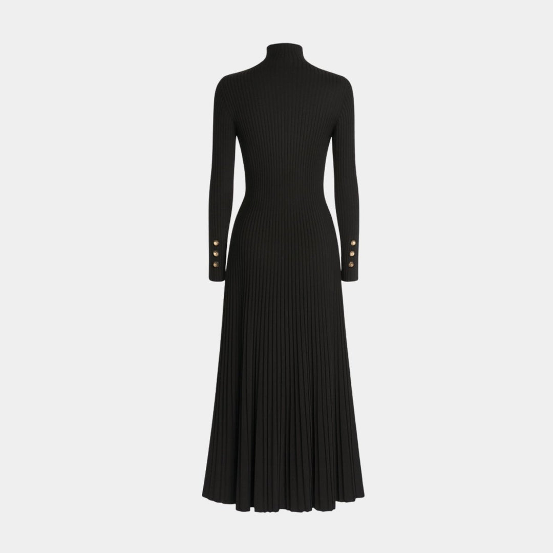 Abito midi plissettato con collo alto Dianne