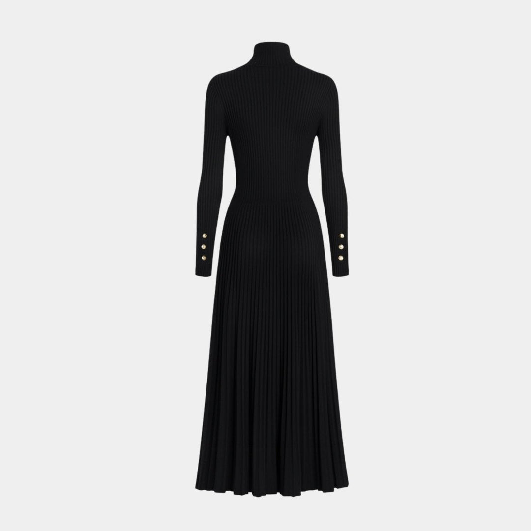 Abito midi plissettato con collo alto Dianne