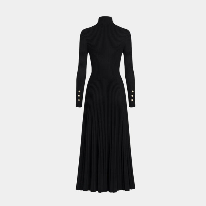 Abito midi plissettato con collo alto Dianne