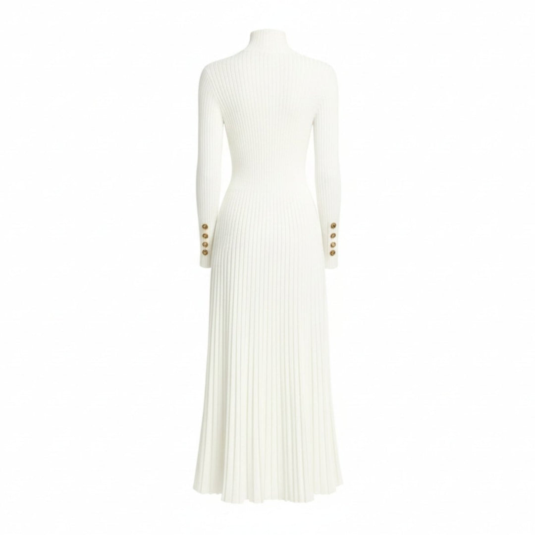 Abito midi plissettato con collo alto Dianne