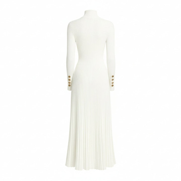 Abito midi plissettato con collo alto Dianne