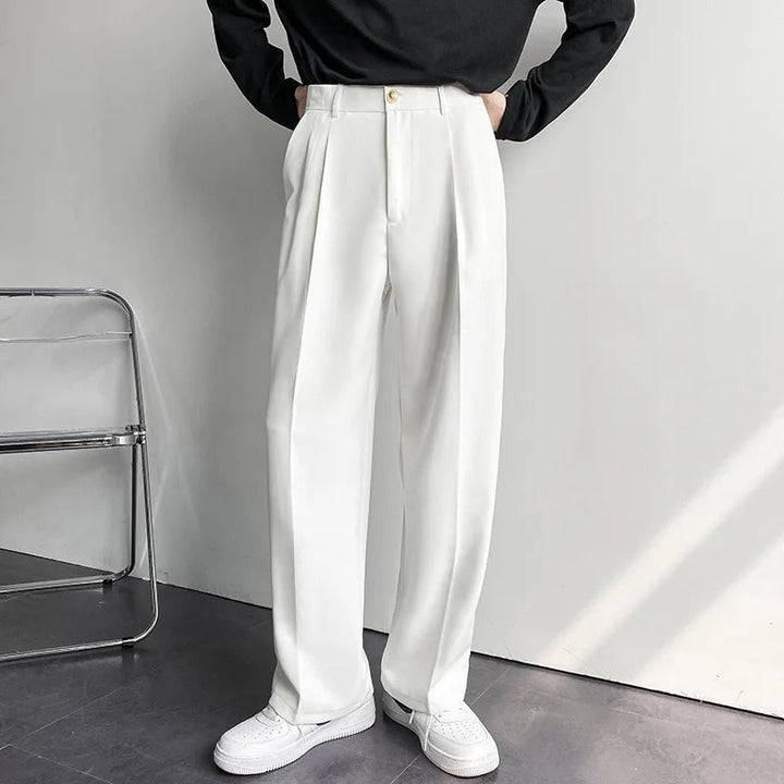 Elegante Pantalone Uomo Sartoriale Gamba Dritta