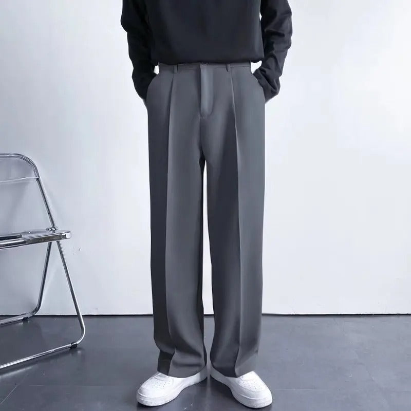 Elegante Pantalone Uomo Sartoriale Gamba Dritta