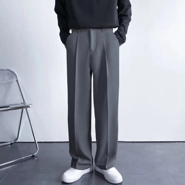 Elegante Pantalone Uomo Sartoriale Gamba Dritta