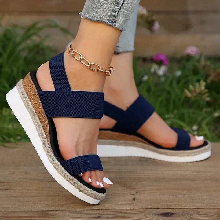 Spensierata Sandalo Donna Zeppa Espadrille Fascia Elastica