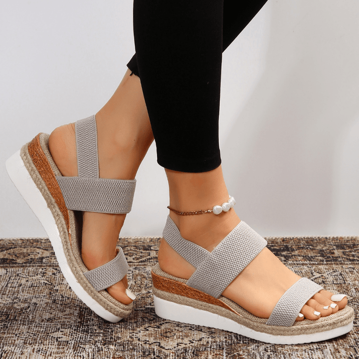 Spensierata Sandalo Donna Zeppa Espadrille Fascia Elastica