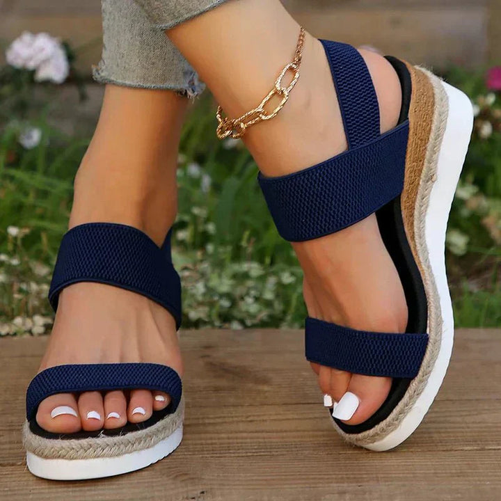 Spensierata Sandalo Donna Zeppa Espadrille Fascia Elastica