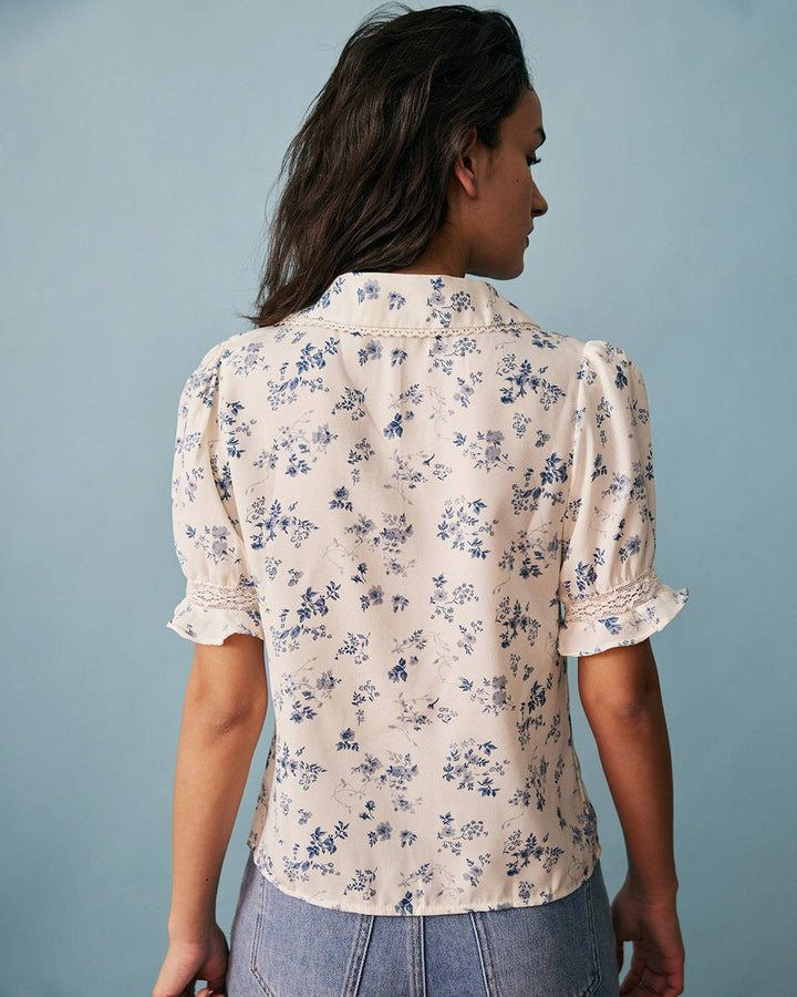 T shirt florale lussuosa donna scollo v