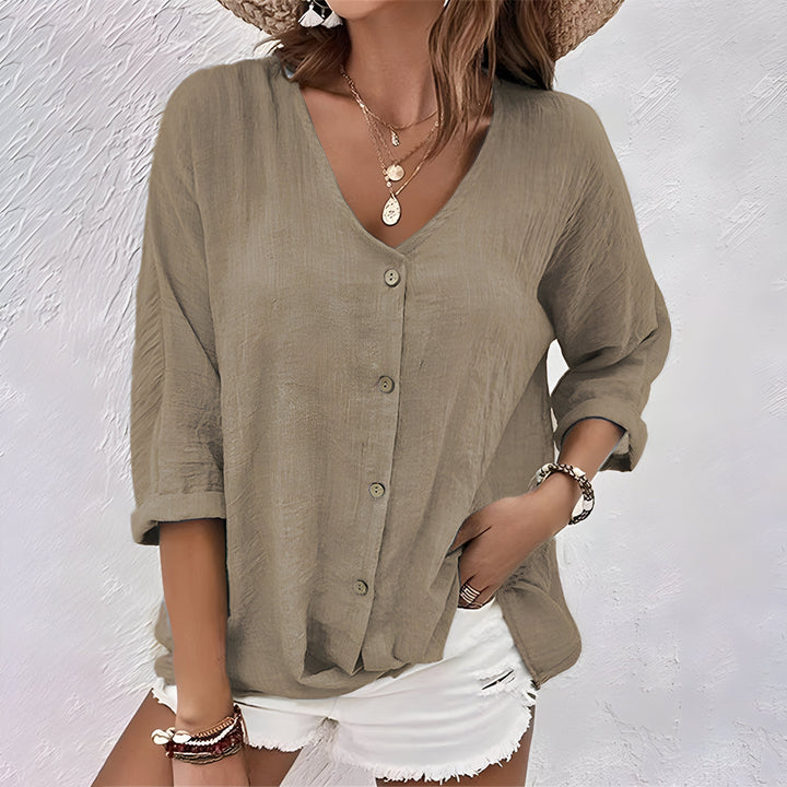 T shirt raffinata donna scollo v