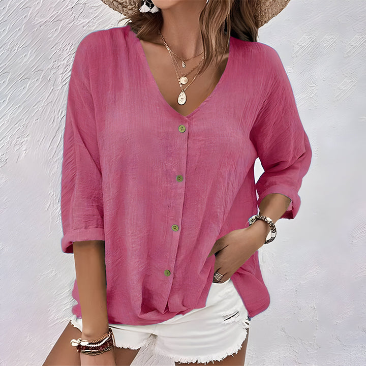 T shirt raffinata donna scollo v