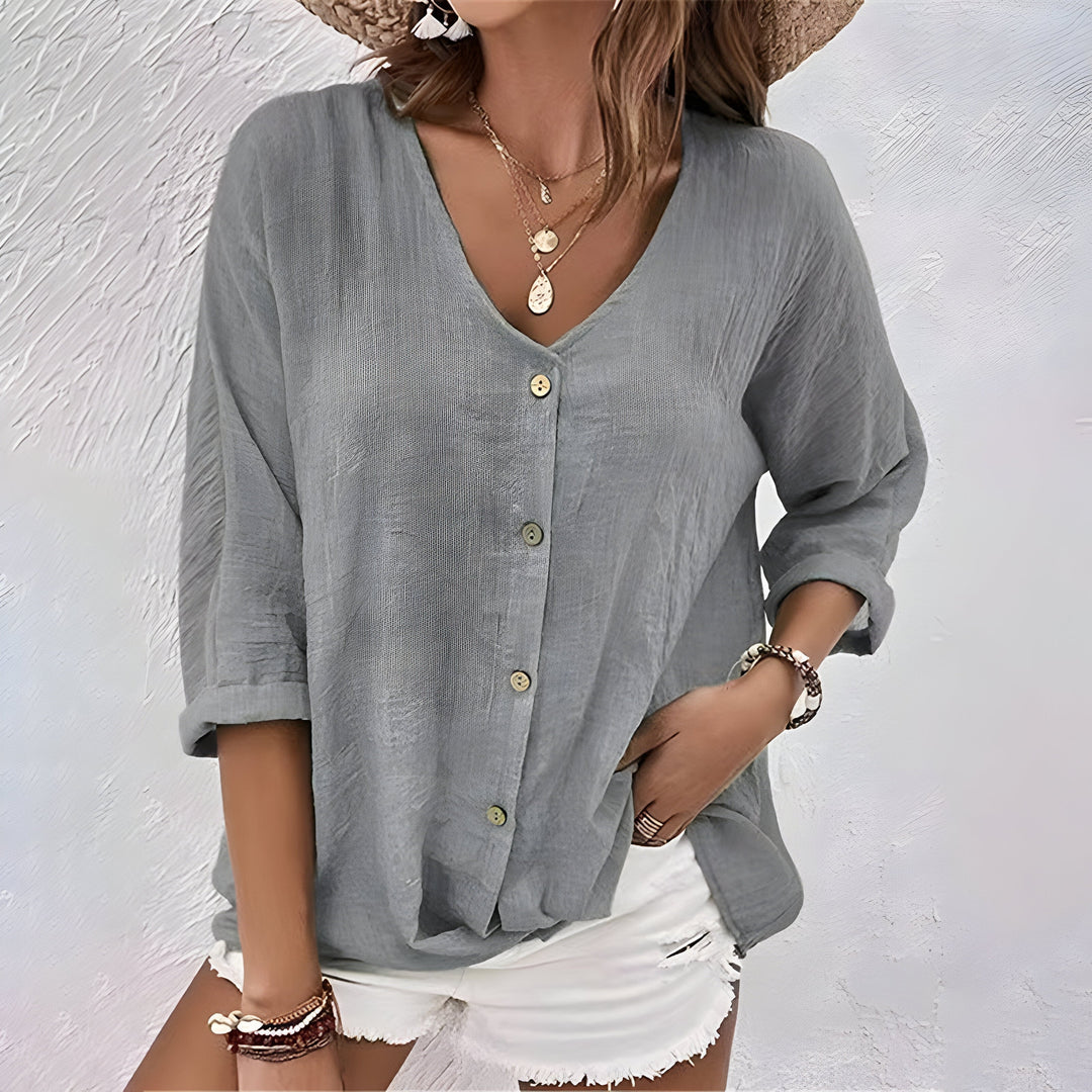 T shirt raffinata donna scollo v