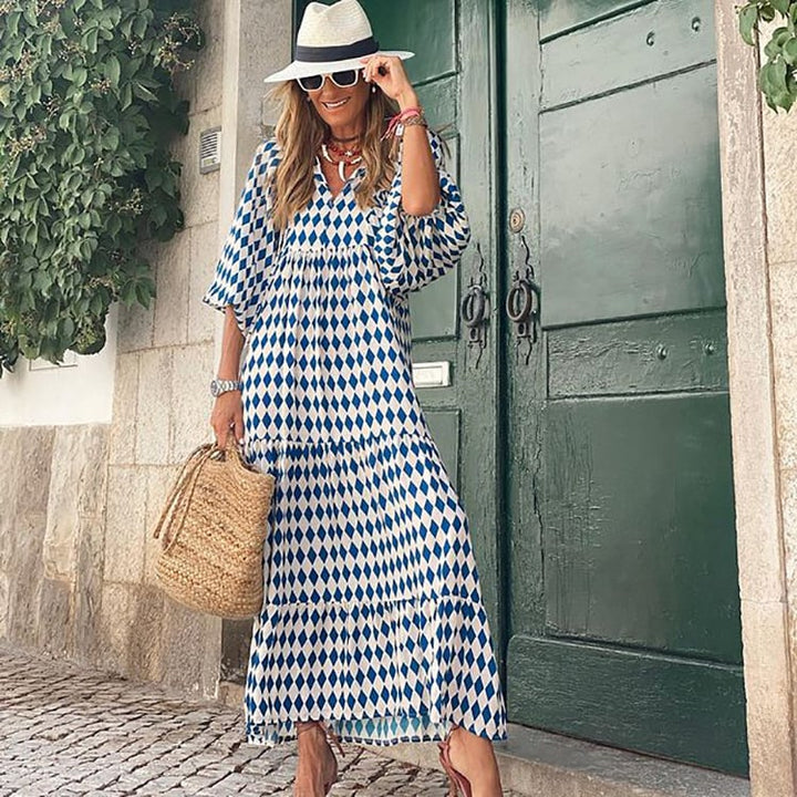 Abito maxi elegante floreale boho