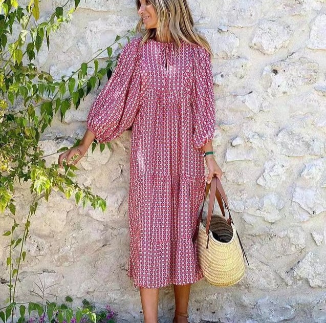 Abito maxi elegante floreale boho