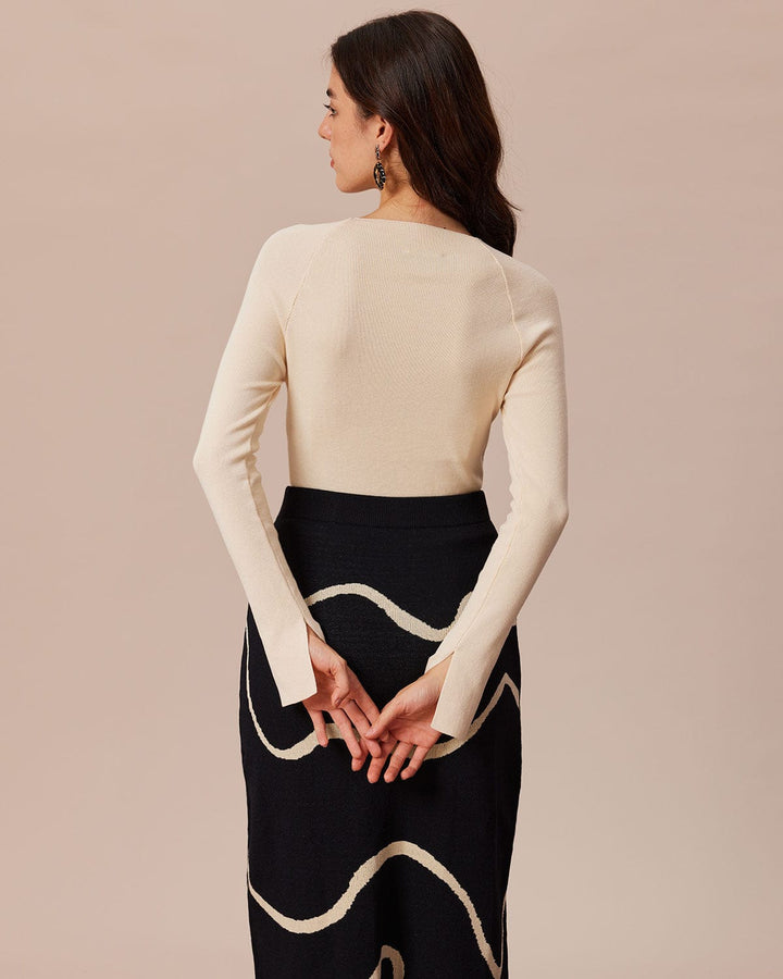 T shirt elegante donna maglia costine