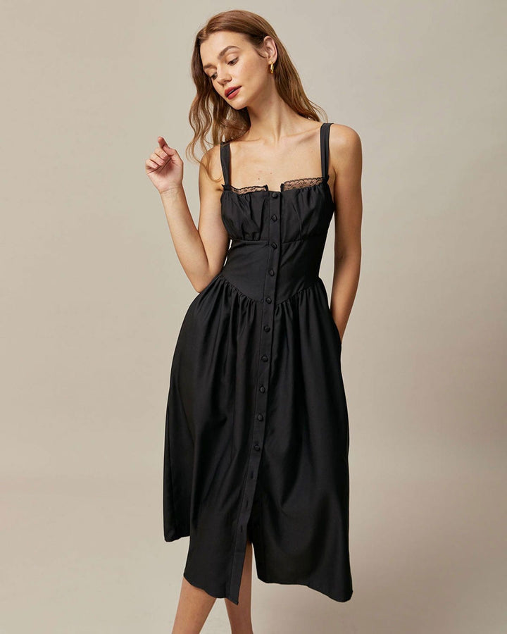 Abito midi donna elegante nero