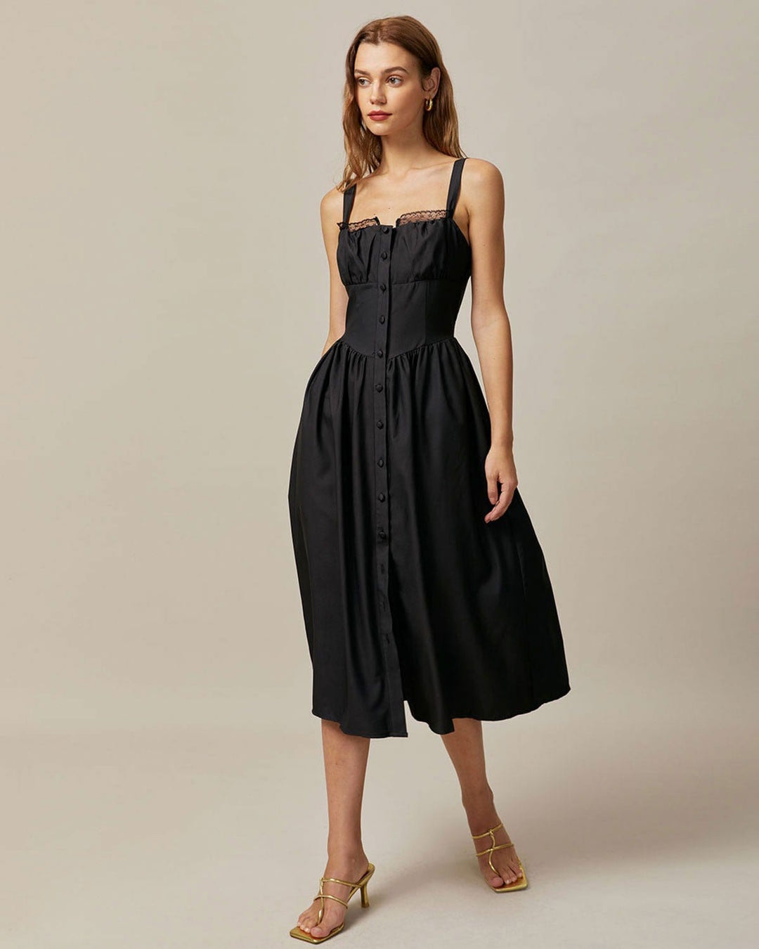 Abito midi donna elegante nero