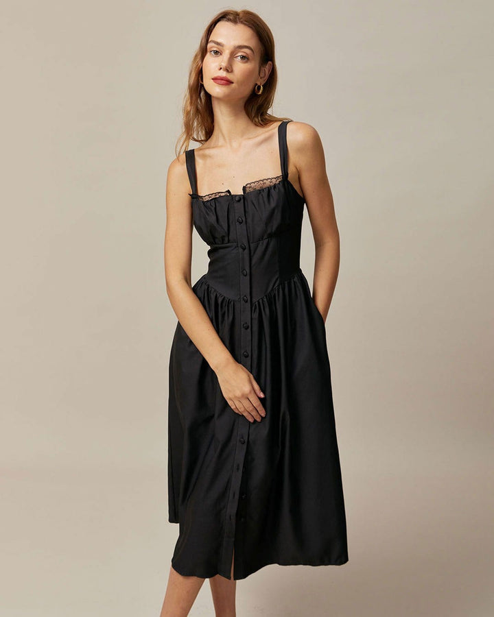 Abito midi donna elegante nero