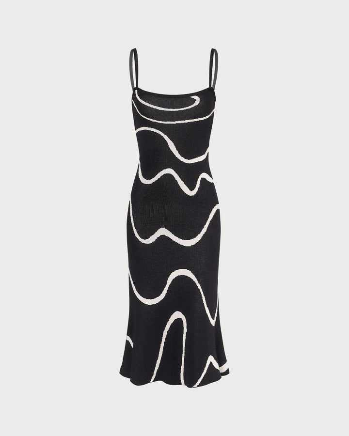 Abito estivo midi in maglia con orlo a sirena The Black Wave