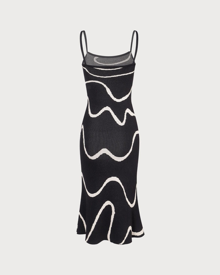 Abito estivo midi in maglia con orlo a sirena The Black Wave