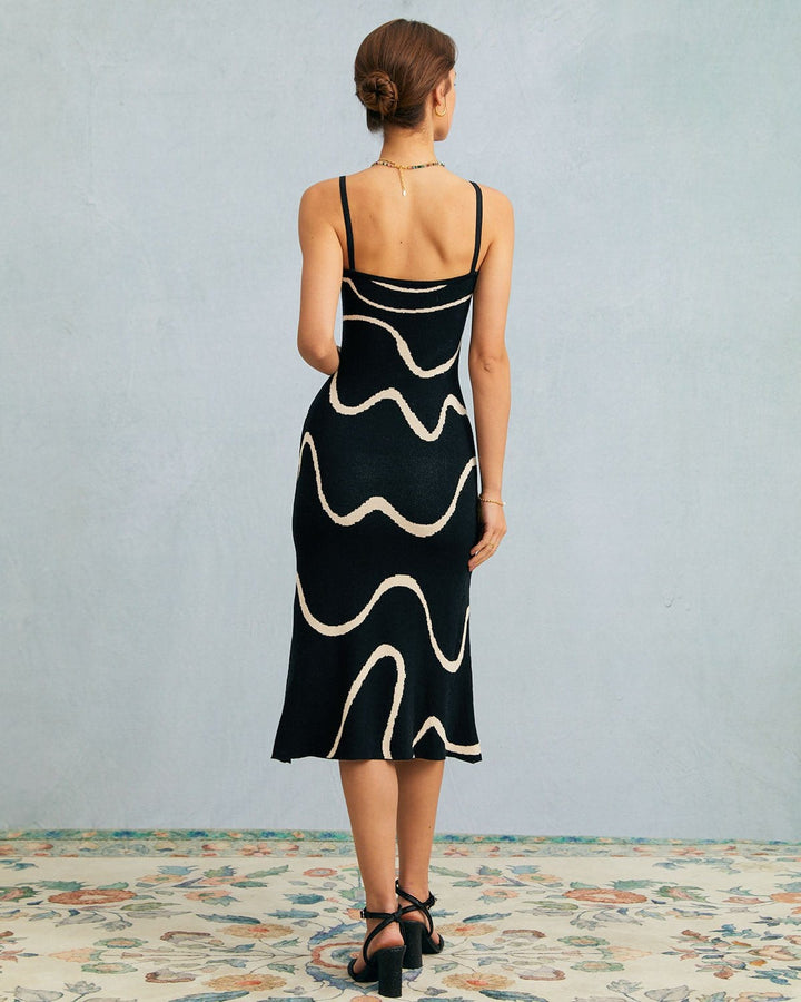 Abito estivo midi in maglia con orlo a sirena The Black Wave