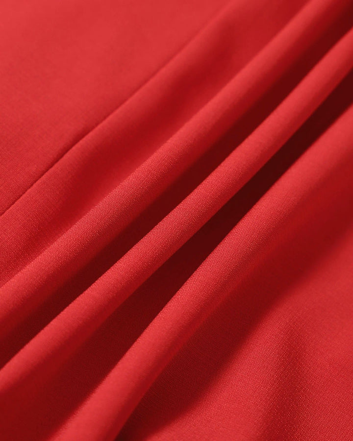 Elegante Abito Mini Rosso Scollo Barca Donna