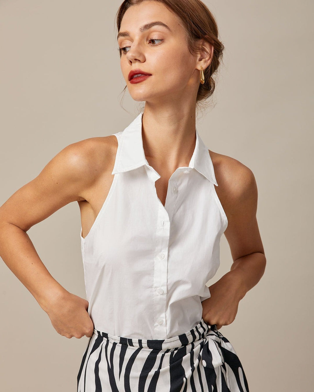 T shirt lussuosa donna colletto classico