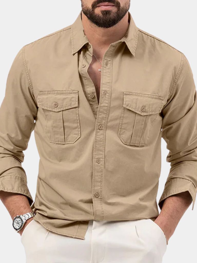 Classica Camicia Vintage Manica Lunga Uomo