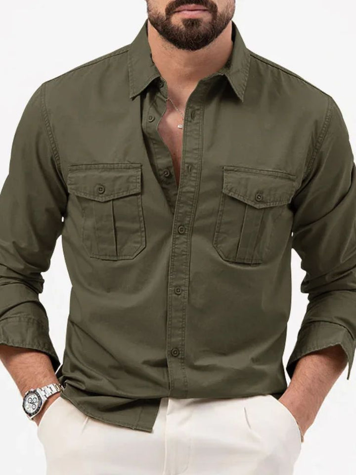 Classica Camicia Vintage Manica Lunga Uomo