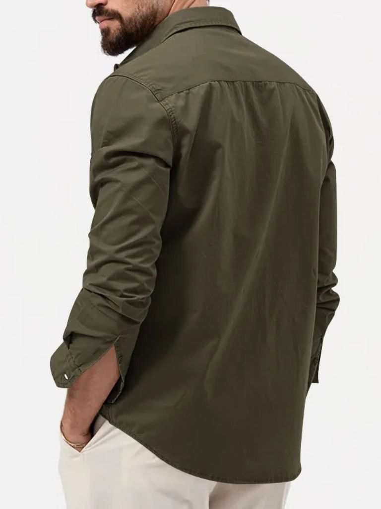 Classica Camicia Vintage Manica Lunga Uomo