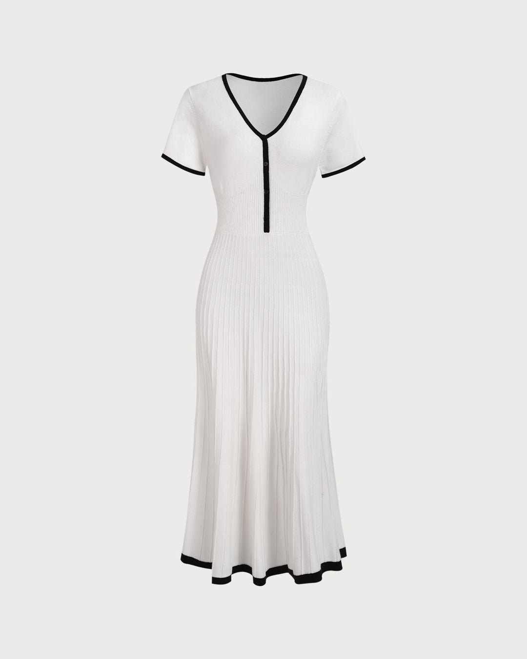 Abito midi donna maglione bicolore A-line