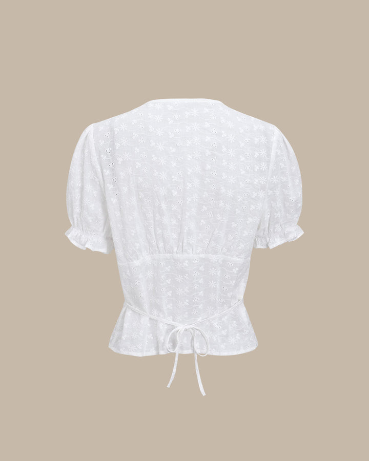 T shirt florale donna cotone bianco
