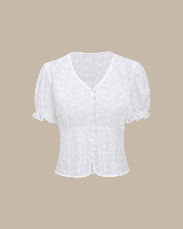 T shirt florale donna cotone bianco
