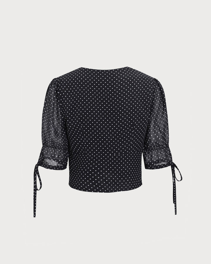 T shirt elegante donna pois neri