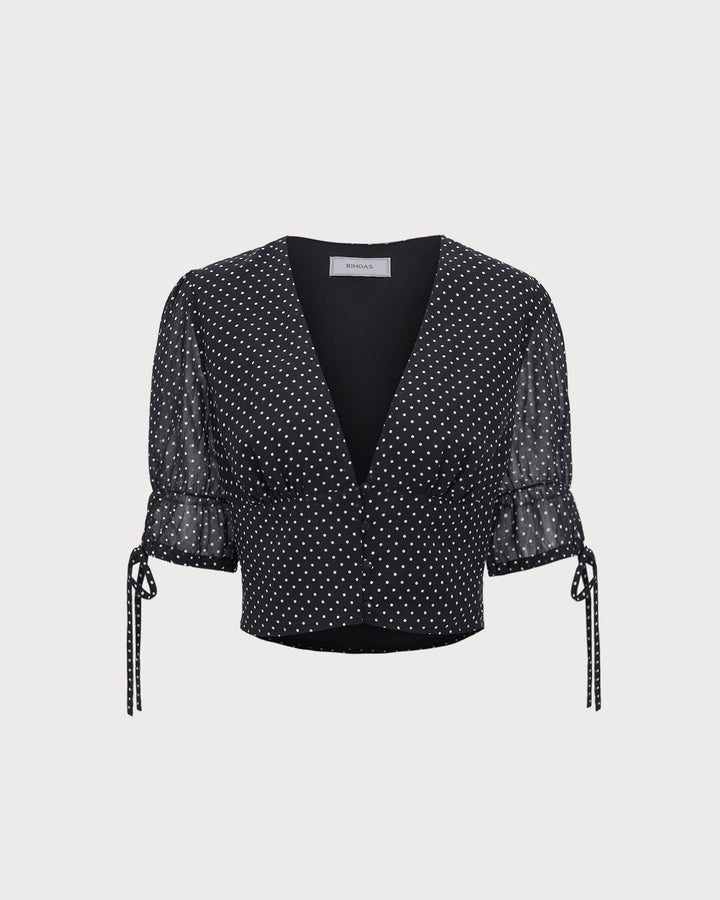 T shirt elegante donna pois neri