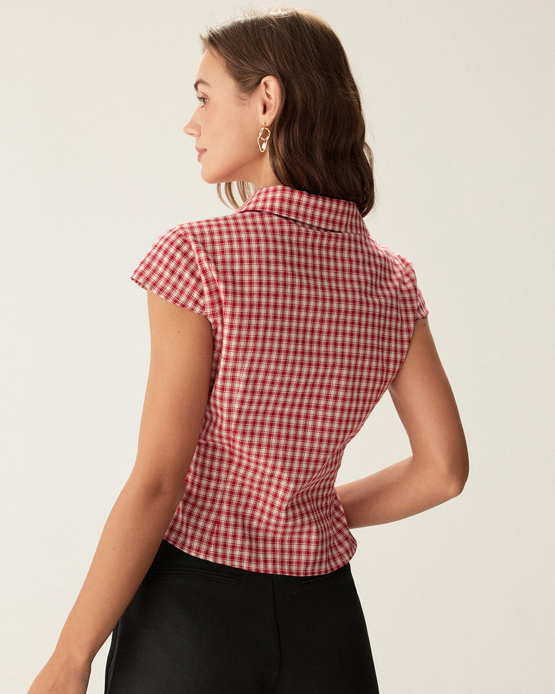 T shirt lussuosa donna quadri rossi