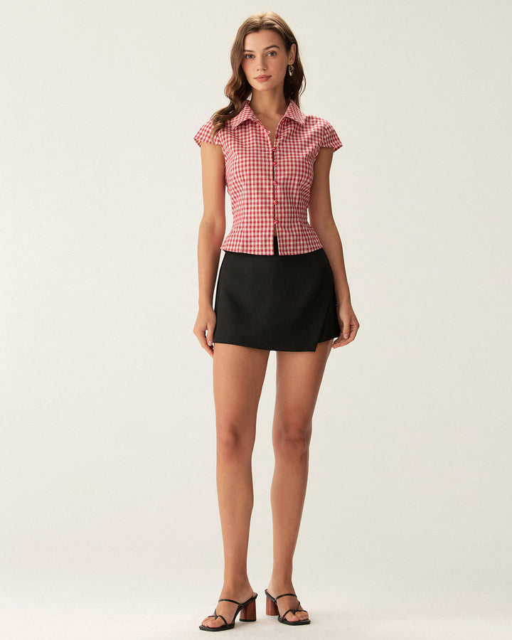 T shirt lussuosa donna quadri rossi