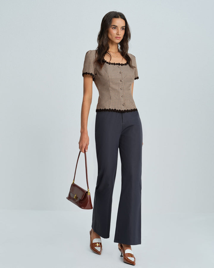 T shirt raffinata donna scollo quadrato